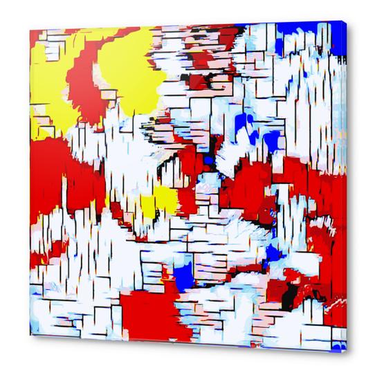 red blue and yellow drawing abstract background Acrylic prints by Timmy333