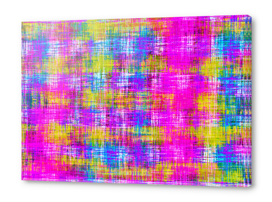 plaid pattern painting texture abstract background in pink purple blue yellow Acrylic prints by Timmy333