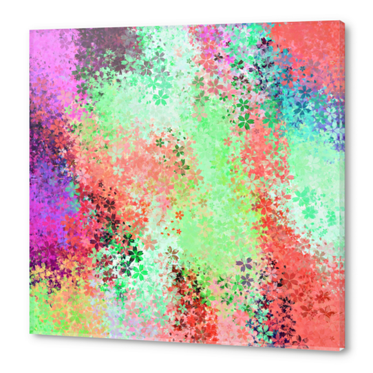 flower pattern abstract background in green pink purple blue Acrylic prints by Timmy333