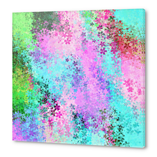 flower pattern abstract background in pink purple blue green Acrylic prints by Timmy333