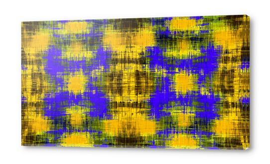 yellow purple and black plaid pattern abstract background Acrylic prints by Timmy333