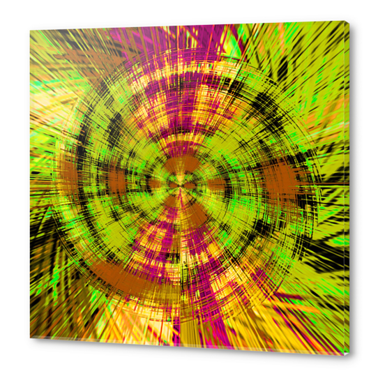 vintage psychedelic geometric abstract pattern in green brown pink Acrylic prints by Timmy333