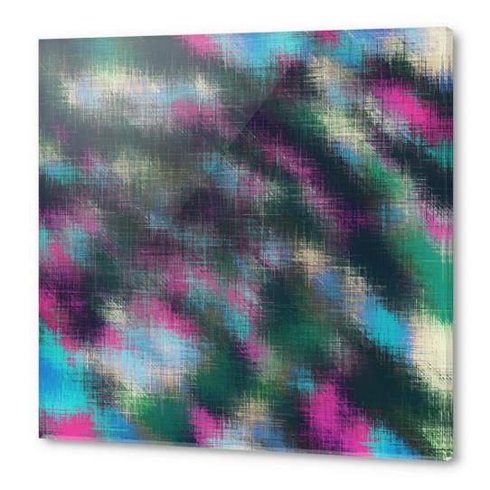 pink blue and green plaid pattern abstract background Acrylic prints by Timmy333