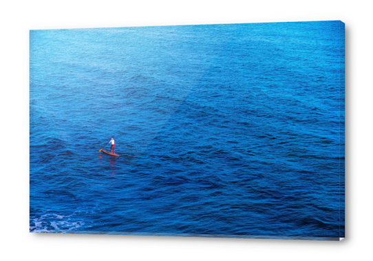 surfing with blue ocean Acrylic prints by Timmy333