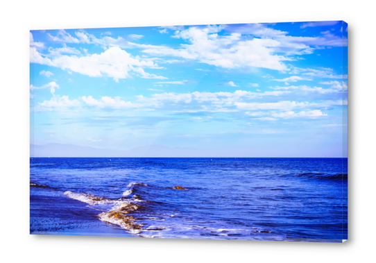 blue ocean view with blue cloudy sky in summer Acrylic prints by Timmy333