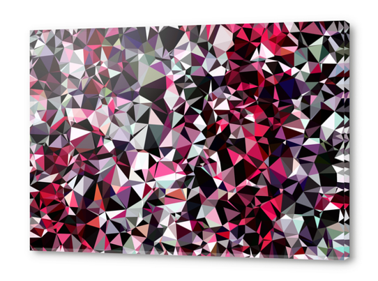 geometric triangle polygon pattern abstract in red pink black Acrylic prints by Timmy333