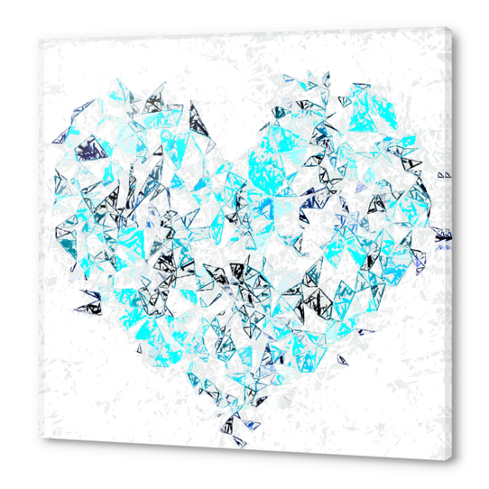 blue heart shape abstract with white abstract background Acrylic prints by Timmy333