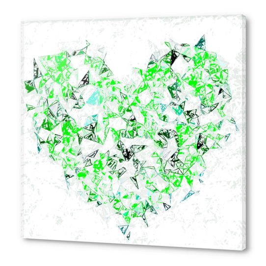 green heart shape abstract with white abstract background Acrylic prints by Timmy333