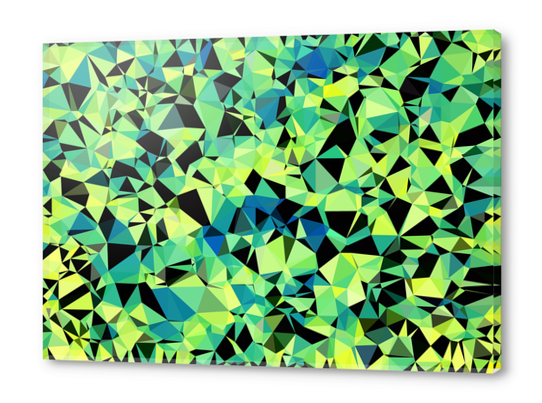 geometric triangle pattern abstract in green blue black Acrylic prints by Timmy333