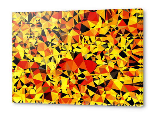 geometric triangle pattern abstract in orange yellow red Acrylic prints by Timmy333