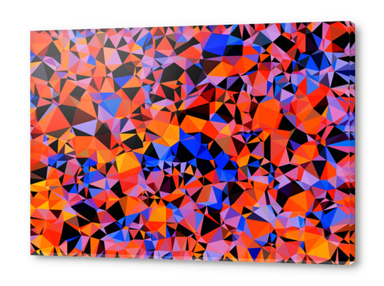 geometric triangle pattern abstract in blue orange red Acrylic prints by Timmy333