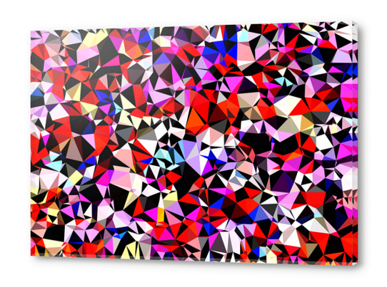 geometric triangle pattern abstract in red pink black blue Acrylic prints by Timmy333