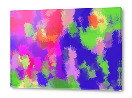 pink purple blue green and orange painting texture background Acrylic prints by Timmy333