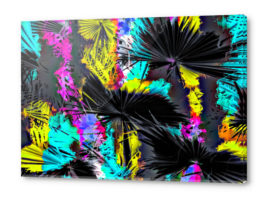 palm leaf texture abstract with painting texture background in pink blue yellow Acrylic prints by Timmy333