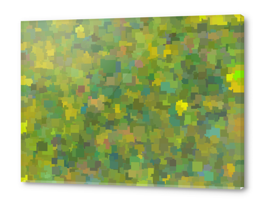 green and yellow square shape pattern abstract background Acrylic prints by Timmy333