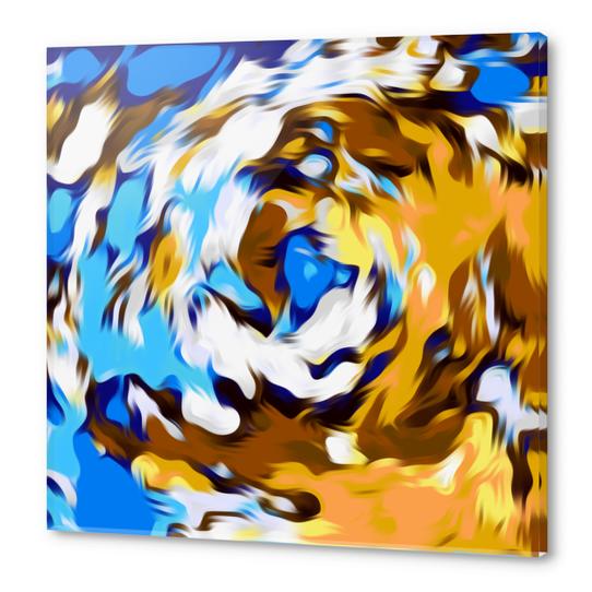 yellow brown and blue spiral painting texture abstract background Acrylic prints by Timmy333