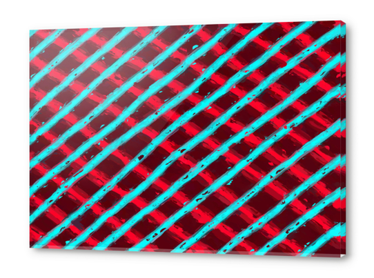 line pattern painting abstract background in red and blue Acrylic prints by Timmy333