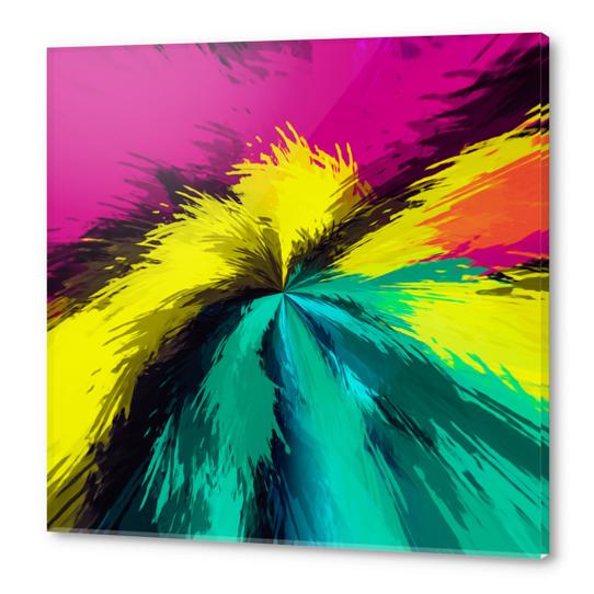 pink yellow and green splash painting texture background Acrylic prints by Timmy333