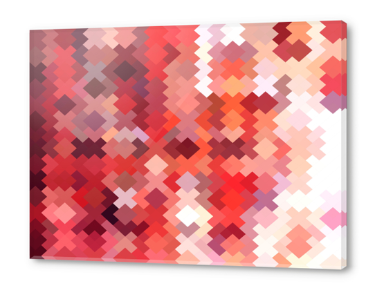 geometric square pixel pattern abstract in red and brown Acrylic prints by Timmy333