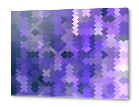 geometric square pixel pattern abstract in purple Acrylic prints by Timmy333