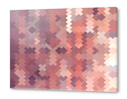 geometric square pixel pattern abstract in brown Acrylic prints by Timmy333