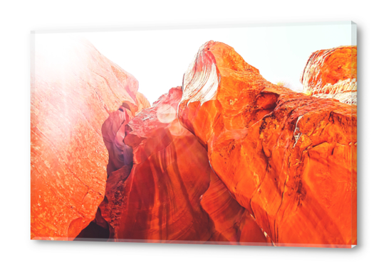 texture of the orange rock and stone at Antelope Canyon, USA Acrylic prints by Timmy333