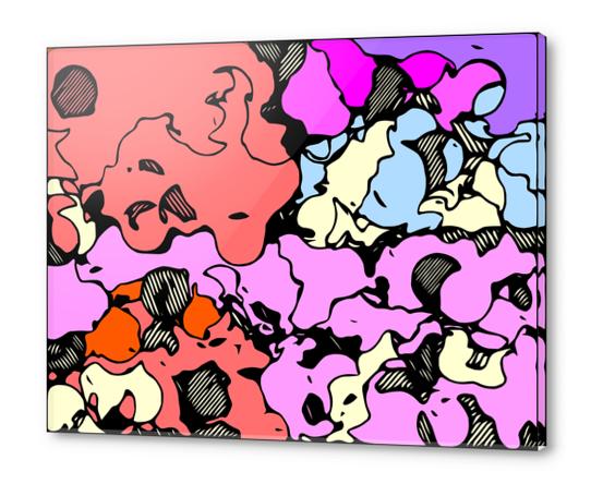 psychedelic drawing and painting abstract in red pink purple and blue Acrylic prints by Timmy333