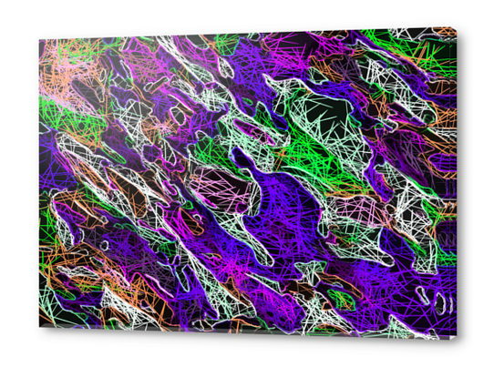 psychedelic rotten sketching texture abstract background in purple blue green Acrylic prints by Timmy333