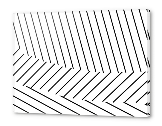 geometric line pattern abstract background in black and white Acrylic prints by Timmy333