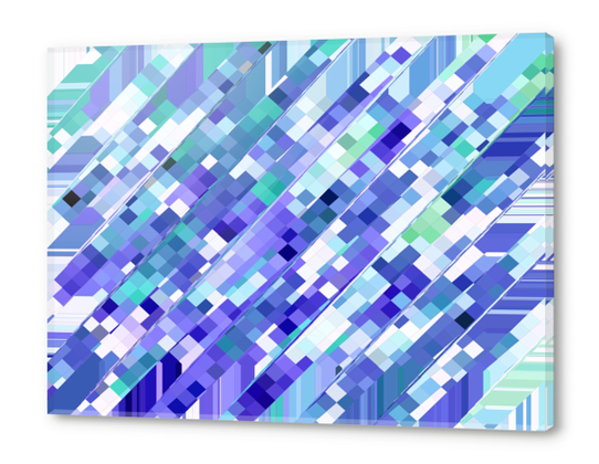 geometric square pixel pattern abstract background in purple and blue Acrylic prints by Timmy333