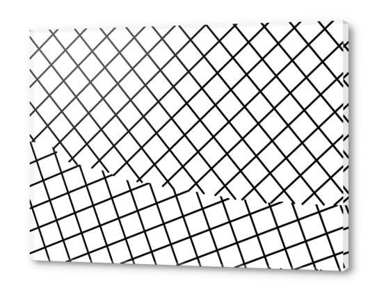 geometric square shape pattern abstract background in black and white Acrylic prints by Timmy333