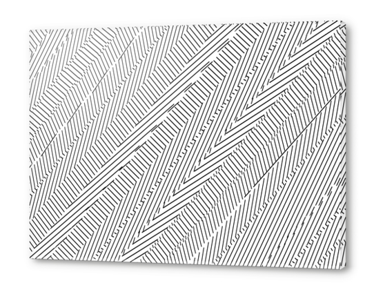 geometric line pattern abstract background in black and white Acrylic prints by Timmy333