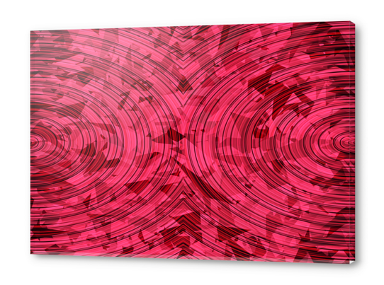 psychedelic geometric circle pattern abstract background in red and pink Acrylic prints by Timmy333