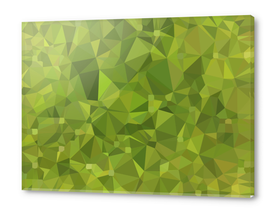 geometric triangle shape pattern abstract in green Acrylic prints by Timmy333