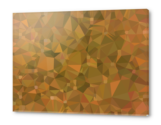 geometric triangle shape pattern abstract in brown Acrylic prints by Timmy333