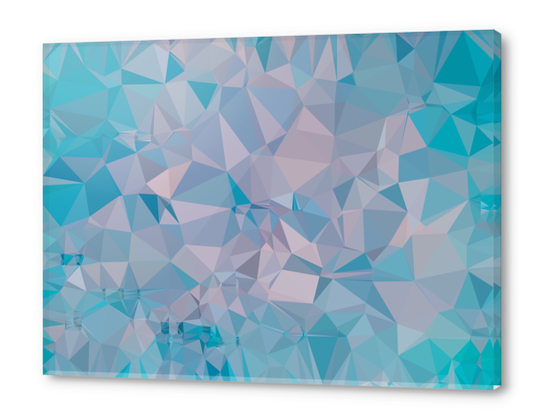 geometric triangle pattern abstract in pink and blue Acrylic prints by Timmy333