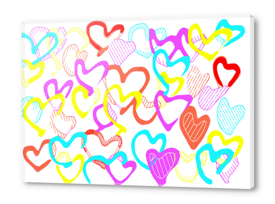 colorful heart shape pattern abstract Acrylic prints by Timmy333