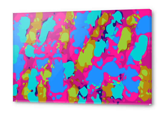 splash graffiti painting abstract in pink blue green Acrylic prints by Timmy333