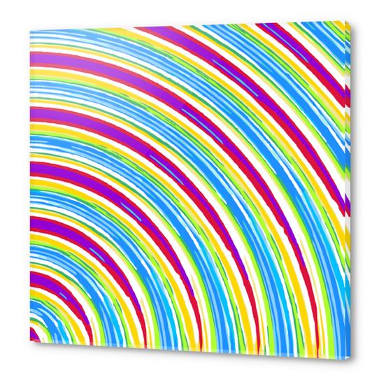 blue pink purple yellow green circle line pattern  Acrylic prints by Timmy333