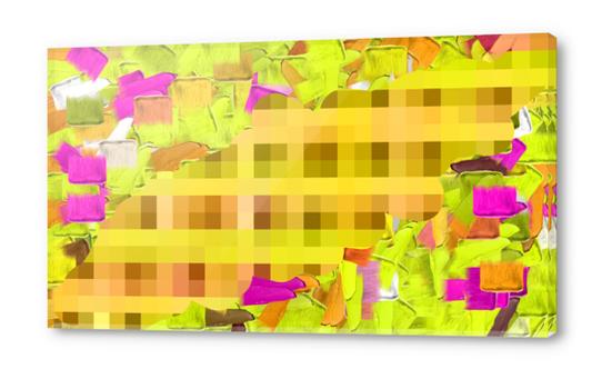 green yellow pink brown painting and pixel abstract background Acrylic prints by Timmy333