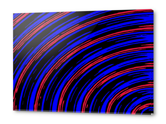 graffiti line drawing abstract pattern in blue red and black Acrylic prints by Timmy333
