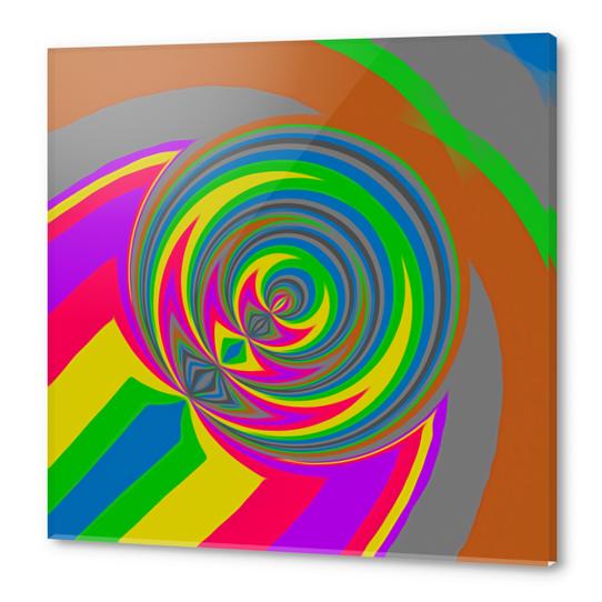 green pink blue yellow and brown geometric painting background Acrylic prints by Timmy333