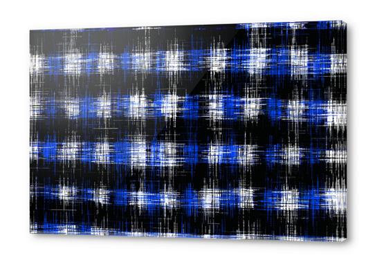 plaid pattern painting texture abstract in blue and black Acrylic prints by Timmy333