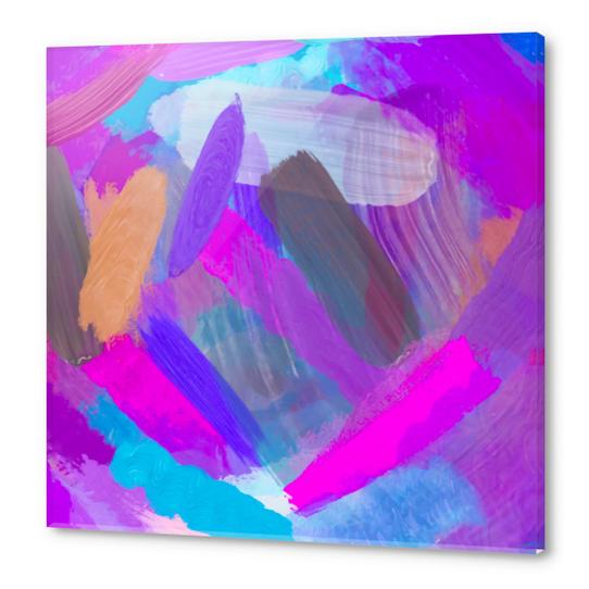 pink brown purple blue painting abstract background Acrylic prints by Timmy333