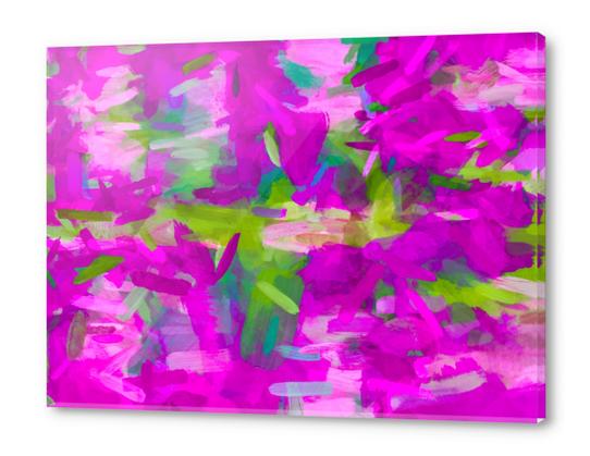 splash painting abstract texture in purple pink green Acrylic prints by Timmy333