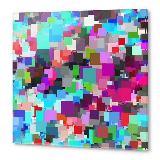 psychedelic geometric square pixel pattern abstract background in pink purple blue green red Acrylic prints by Timmy333