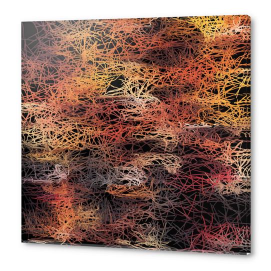 psychedelic camouflage sketching abstract pattern in brown orange and black Acrylic prints by Timmy333