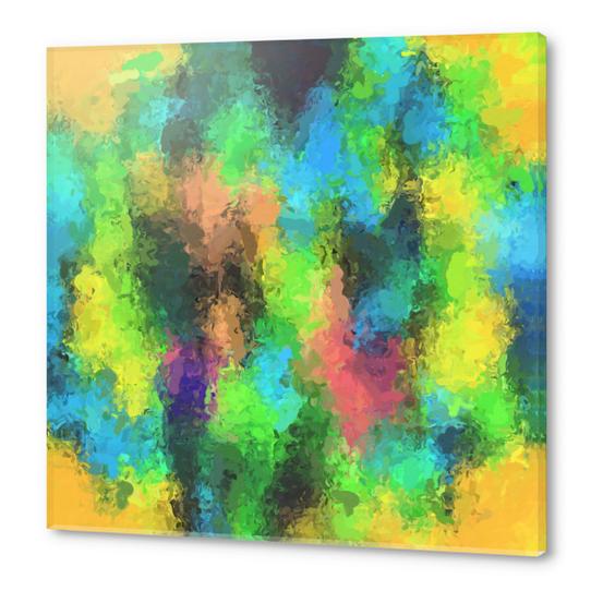 psychedelic graffiti painting abstract in yellow green pink blue Acrylic prints by Timmy333