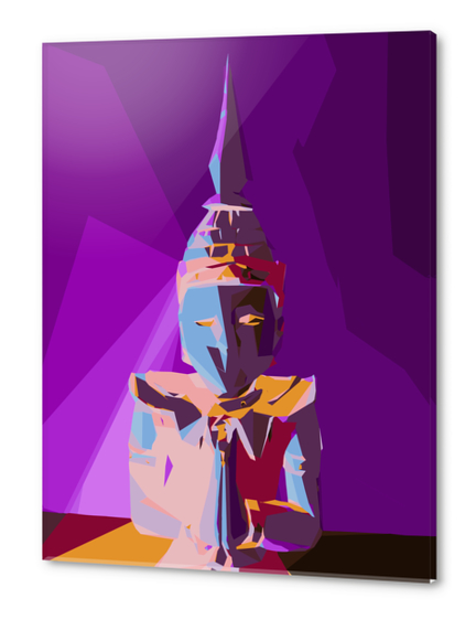 purple blue red and yellow buddhist style abstract background Acrylic prints by Timmy333