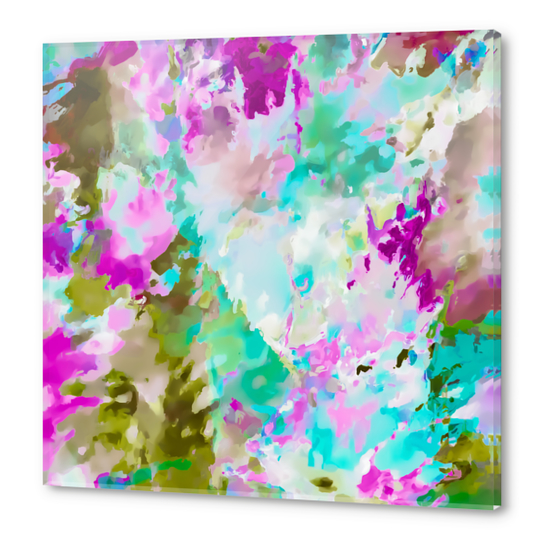 painting texture abstract background in blue pink green Acrylic prints by Timmy333